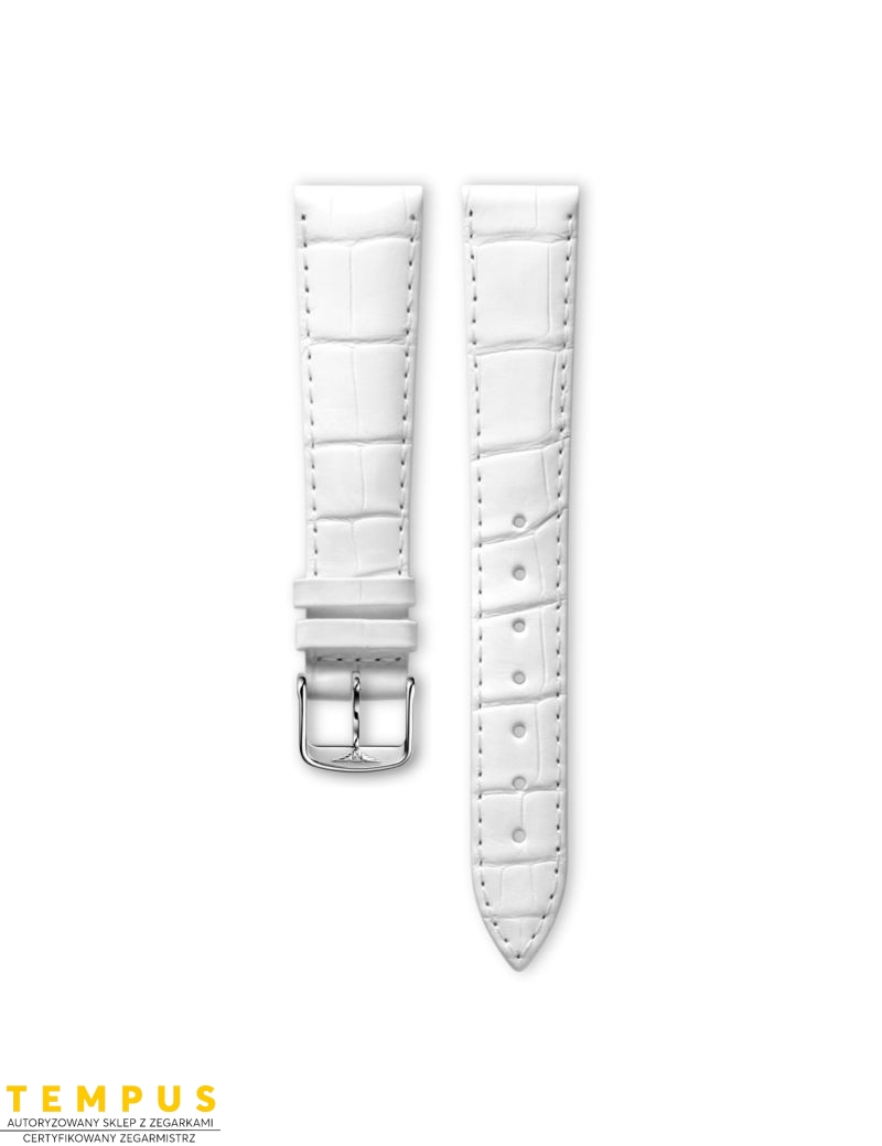 Pasek Longines półmatowy biały ze skóry aligatora L682145126 - LONGINES - paski do zegarków Pasek Longines półmatowy biały ze skóry aligatora L682145126 - LONGINES - paski do zegarków