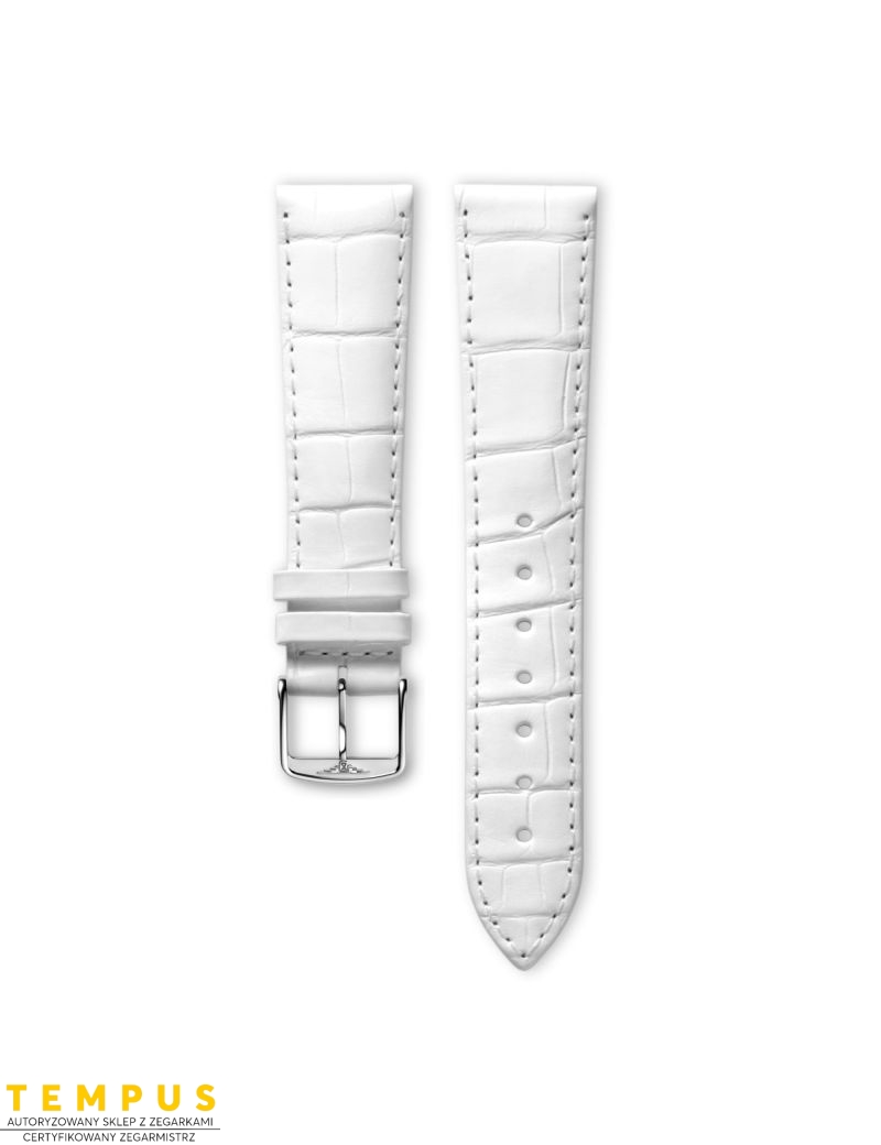 Pasek Longines półmatowy biały ze skóry aligatora L682145131 - LONGINES - paski do zegarków Pasek Longines półmatowy biały ze skóry aligatora L682145131 - LONGINES - paski do zegarków