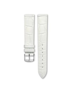 Pasek Longines półmatowy biały ze skóry aligatora L682149649 - LONGINES - paski do zegarków