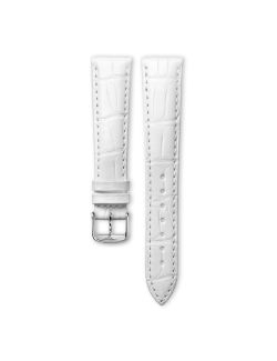Pasek Longines półmatowy biały ze skóry aligatora L682164223 - LONGINES - paski do zegarków