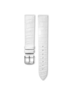 Pasek Longines półmatowy biały ze skóry aligatora L682164224 - LONGINES - paski do zegarków