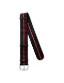 Pasek Longines czarny czerwona linia tekstylny NATO L682166500 - LONGINES - paski do zegarków
