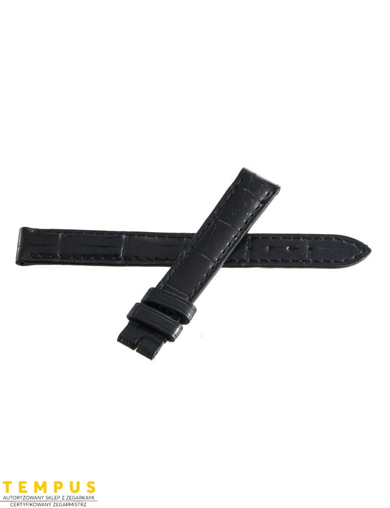 Pasek Longines matowy czarny ze skóry aligatora L682152120 - LONGINES - paski do zegarków