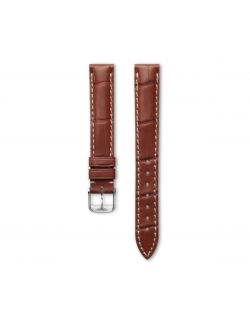 Pasek Longines matowy brązowo złoty ze skóry aligatora L682118736 - LONGINES - paski do zegarków