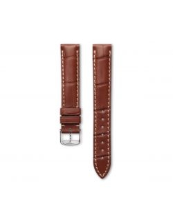 Pasek Longines matowy brązowo złoty ze skóry aligatora L682118738 - LONGINES - paski do zegarków