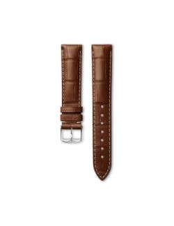 Pasek Longines matowy brązowo złoty ze skóry aligatora L682118740 - LONGINES - paski do zegarków