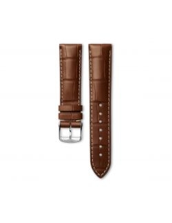 Pasek Longines matowy brązowo złoty ze skóry aligatora L682119046 - LONGINES - paski do zegarków