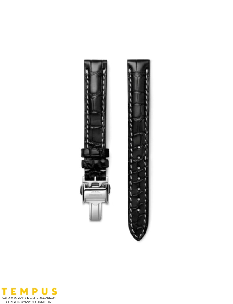 Pasek Longines matowy czarny ze skóry aligatora L682120615 - LONGINES - paski do zegarków Pasek Longines matowy czarny ze skóry aligatora L682120615 - LONGINES - paski do zegarków