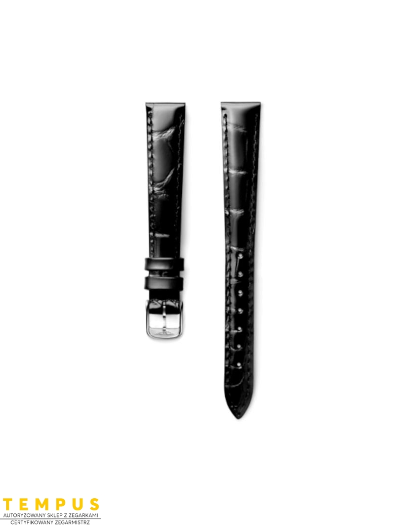 Pasek Longines błyszczący czarny ze skóry aligatora L682139919 - LONGINES - paski do zegarków