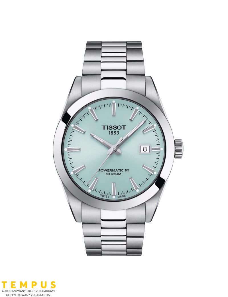 Tissot Gentleman Powermatic 80 Silicium T127.407.11.351.00 Ice Blue - Zegarki TISSOT