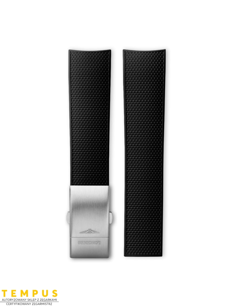 Pasek Longines czarny gumowy L682154498 - LONGINES - paski do zegarków Pasek Longines czarny gumowy L682154498 - LONGINES - paski do zegarków