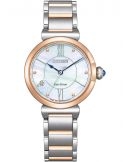 Zegarek elegancki, fashion damski Citizen Lady May Bells EM1074-82D na bransolecie