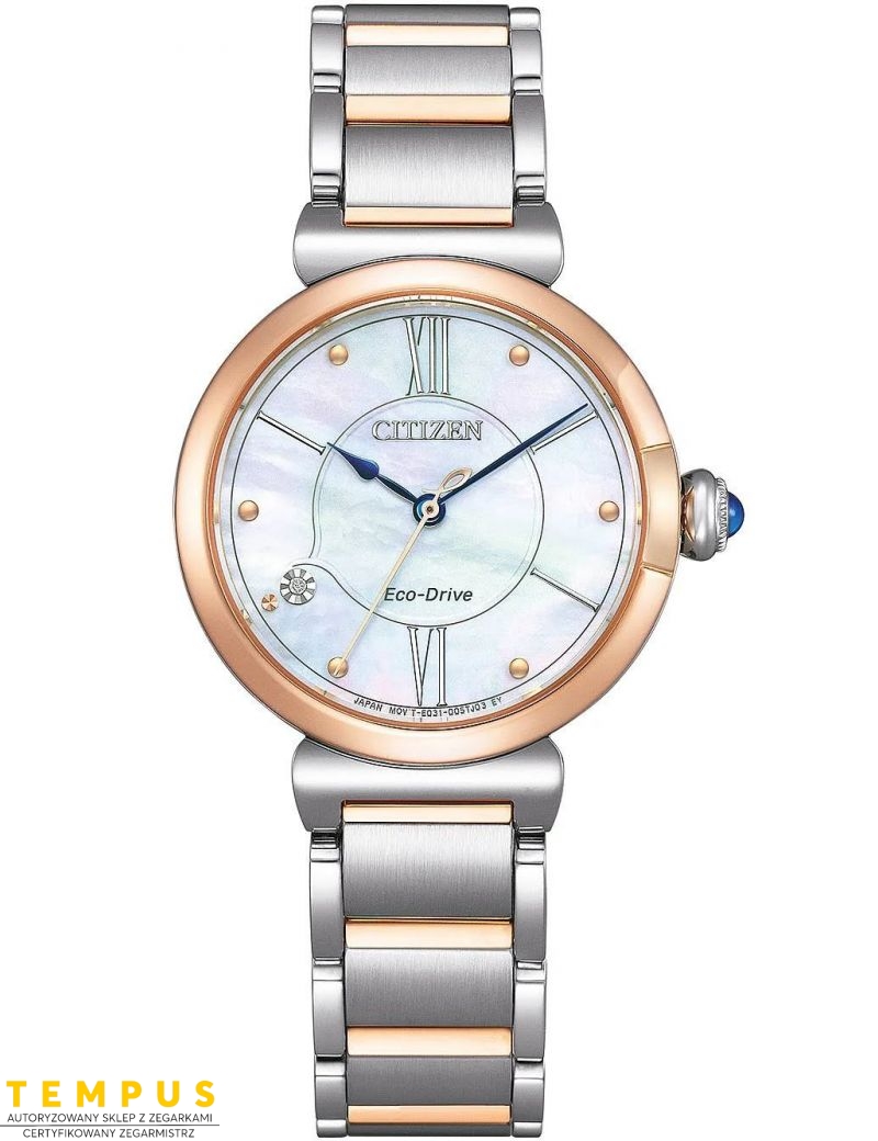 Zegarek elegancki, fashion damski Citizen Lady May Bells EM1074-82D na bransolecie Zegarek elegancki, fashion damski Citizen Lady May Bells EM1074-82D na bransolecie