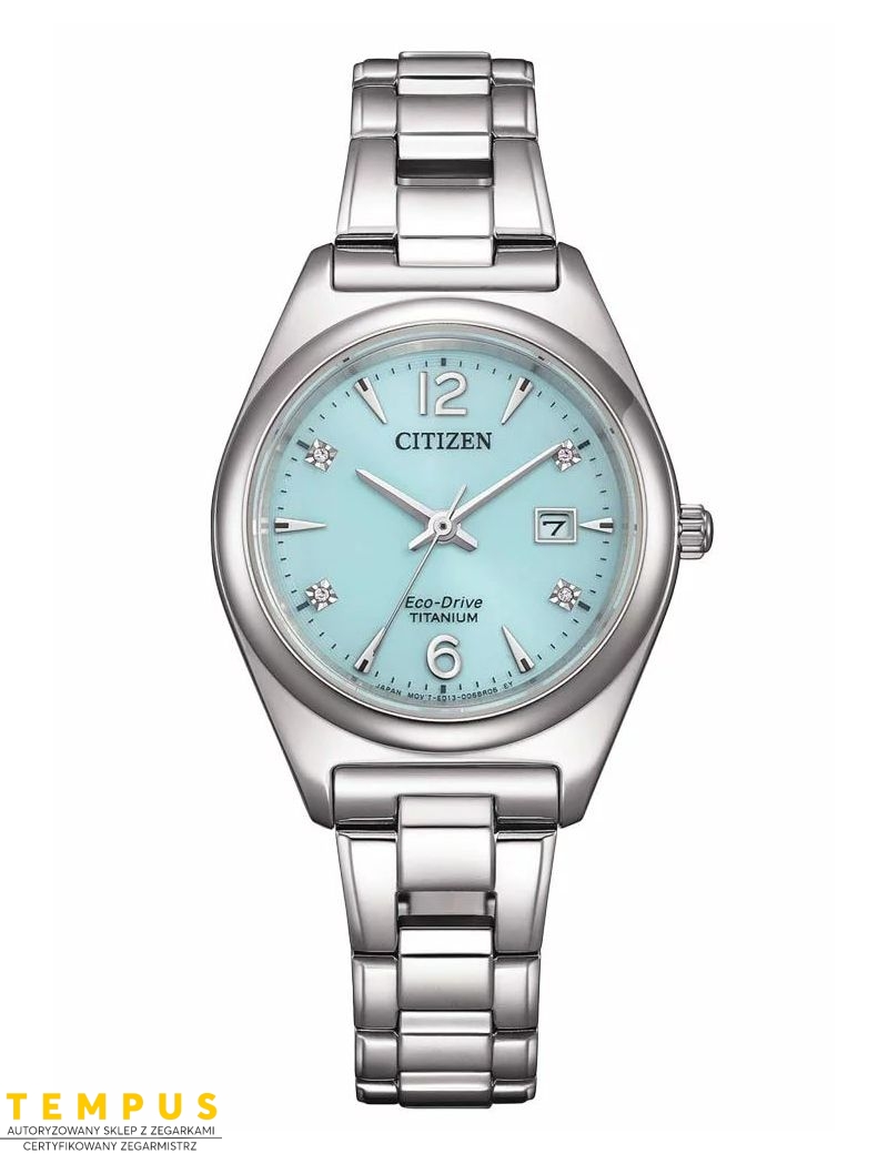 Zegarek klasyczny damski Citizen Eco Drive SUPER Titanium EW2601-81M Sleek Beauty na bransolecie
