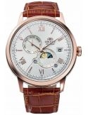 Zegarek klasyczny, elegancki męski ORIENT Automatic Classic Sun & Moon Bambino RA-AK0801S10B - Zegarki ORIENT