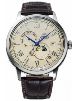 Zegarek klasyczny, elegancki męski ORIENT Automatic Classic Sun & Moon Bambino RA-AK0803Y10B - Zegarki ORIENT