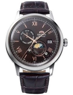 Zegarek klasyczny, elegancki męski ORIENT Automatic Classic Sun & Moon Bambino RA-AK0804Y10B - Zegarki ORIENT