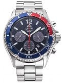 Zegarek sportowy męski ORIENT Mako Solar RA-TX0201L10B Chronograph Pepsi - Zegarki ORIENT