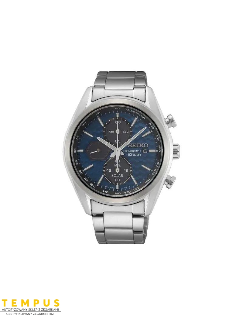 Zegarek sportowy męski Seiko Solar Chronograph SSC801P1 - Zegarki SEIKO