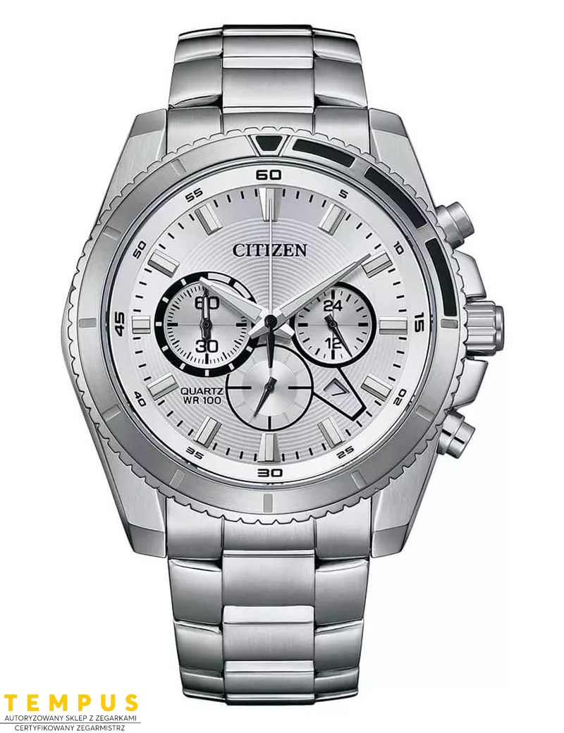 Zegarek sportowy męski Citizen Chrono AN8200-50A na bransolecie Zegarek sportowy męski Citizen Chrono AN8200-50A na bransolecie