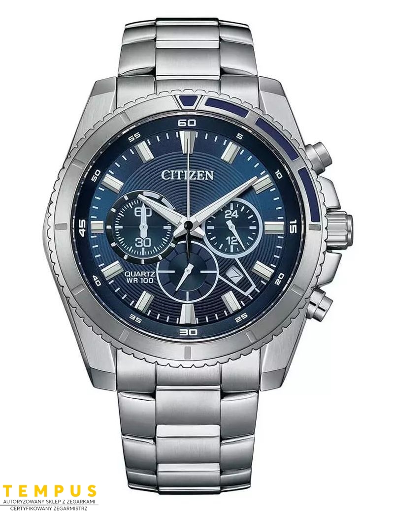 Zegarek sportowy męski Citizen Chrono AN8201-57L na bransolecie Zegarek sportowy męski Citizen Chrono AN8201-57L na bransolecie