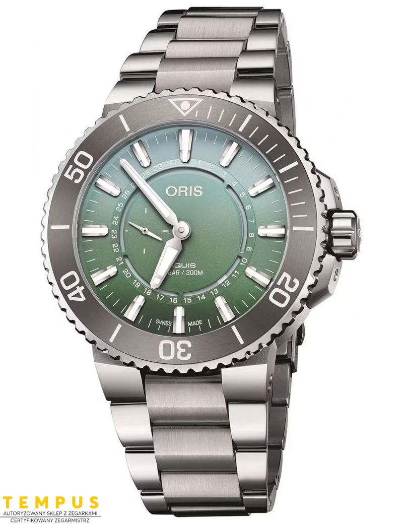 Zegarek sportowy męski Oris Aquis Dat Watt Limited Edition II 01 743 7734 4197-SET - Zegarki ORIS Zegarek sportowy męski Oris Aquis Dat Watt Limited Edition II 01 743 7734 4197-SET - Zegarki ORIS