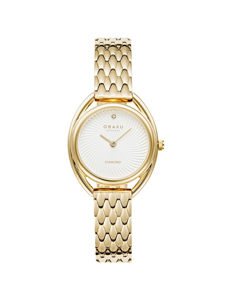 Zegarek klasyczny damski Obaku Denmark V286LXGISG Juvel Diamond - Zegarki OBAKU