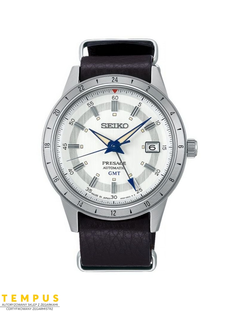Zegarek klasyczny męski Seiko Presage Style 60s GMT 110th SSK015J1 Limited Edition - Zegarki SEIKO