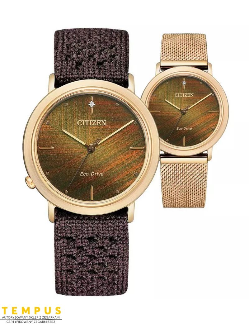 Zegarek klasyczny, elegancki damski Citizen Lady Ambiluna EM1003-48X Set Earth na bransolecie Zegarek klasyczny, elegancki damski Citizen Lady Ambiluna EM1003-48X Set Earth na bransolecie