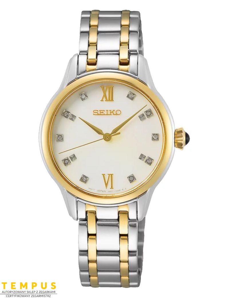 Zegarek klasyczny, elegancki damski Seiko Caprice Diamonds SRZ540P1 - Zegarki SEIKO