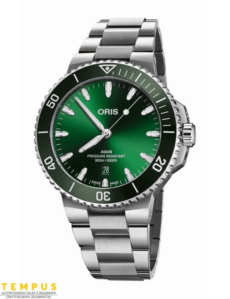 Zegarek sportowy męski Oris Aquis Date 43.5mm 01 733 7789 4157-07 8 23 04PEB - Zegarki ORIS