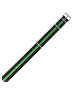 Pasek Vostok Europe Anchar - Nylon 7242 czarny z zielonym śr. matowa kl. - VOSTOK - paski i bransolety do zegarków