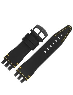 Pasek Vostok Europe Energia 3 - Skóra H704 czarny z żółtym p. czarna kl. - VOSTOK - paski i bransolety do zegarków