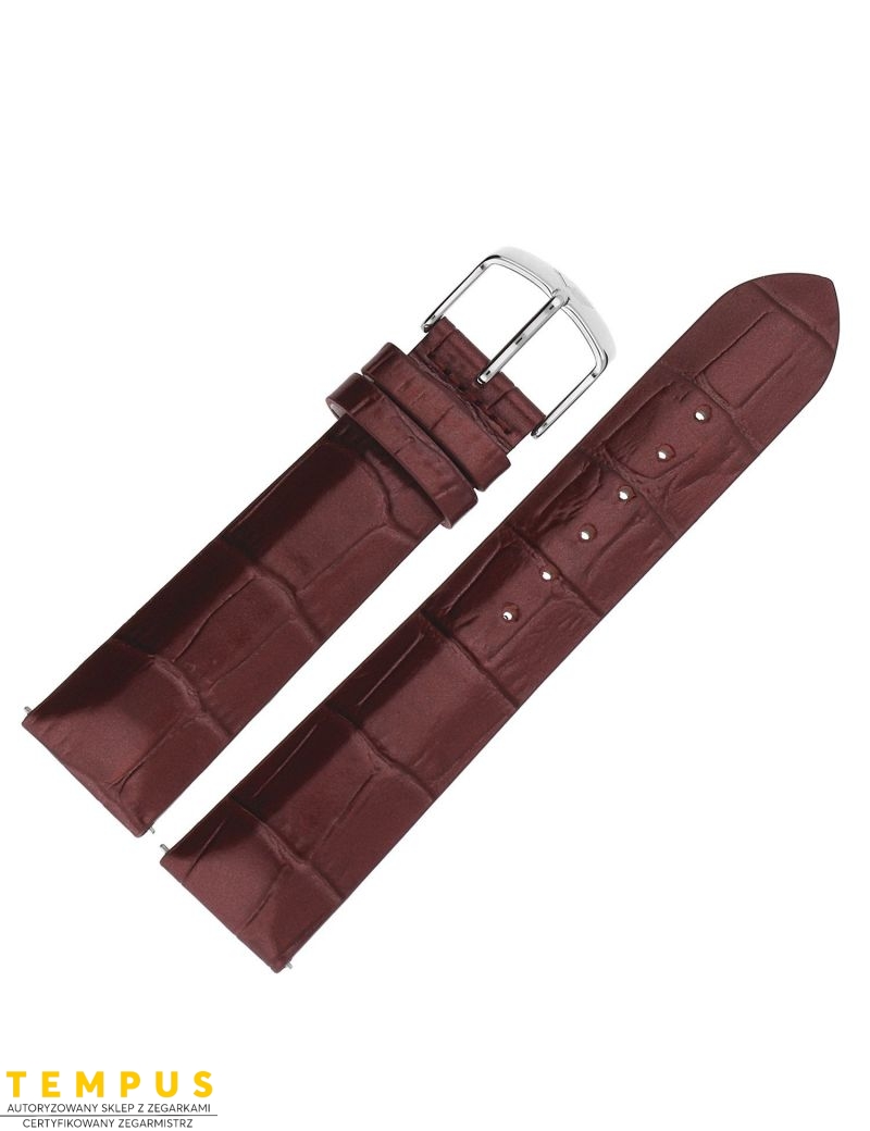 Pasek Vostok Europe Undine - Skóra E567 purpurowy croco stalowa kl. - VOSTOK - paski i bransolety do zegarków