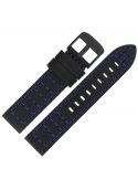 Pasek Celestial - Skóra (E694) czarny z niebieskim p. czarna kl. - VOSTOK - paski i bransolety do zegarków