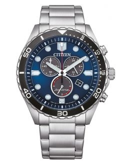 Zegarek sportowy męski Citizen Aqua Chronograph AT2560-84L Dark Blue na bransolecie