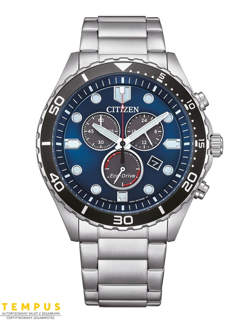 Zegarek sportowy męski Citizen Aqua Chronograph AT2560-84L Dark Blue na bransolecie Zegarek sportowy męski Citizen Aqua Chronograph AT2560-84L Dark Blue na bransolecie