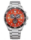 Zegarek sportowy męski Citizen Aqua Chronograph AT2560-84X Orange na bransolecie