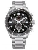 Zegarek sportowy męski Citizen Aqua Chronograph AT2568-82E Black na bransolecie