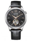 Zegarek klasyczny, elegancki męski Citizen Mechanical Classic Open Heart NH9131-14E na pasku