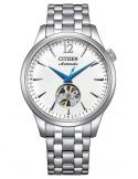 Zegarek klasyczny męski Citizen Mechanical Classic Open Heart NH9131-73A na bransolecie