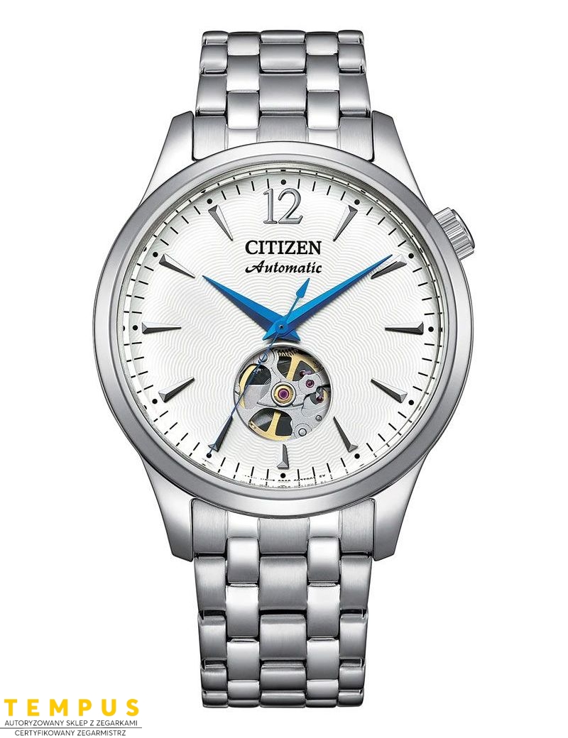 Zegarek klasyczny męski Citizen Mechanical Classic Open Heart NH9131-73A na bransolecie Zegarek klasyczny męski Citizen Mechanical Classic Open Heart NH9131-73A na bransolecie