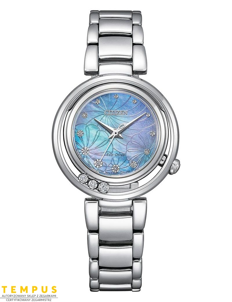 Zegarek fashion damski Citizen L Arcly Collection Moving Diamond Special Edition EM1110-81N na bransolecie