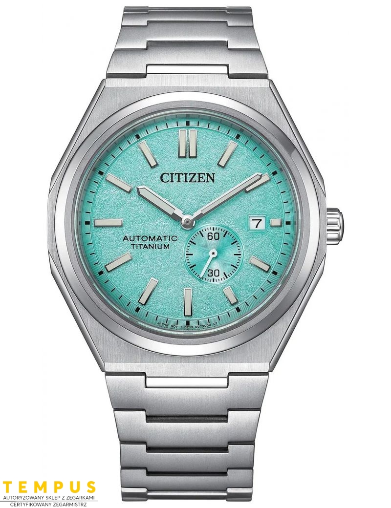 Zegarek klasyczny, casual męski Citizen Automatic Zenshin Titanium Small Second NJ0180-80M Tiffany Blue na bransolecie Zegarek klasyczny, casual męski Citizen Automatic Zenshin Titanium Small Second NJ0180-80M Tiffany Blue na bransolecie
