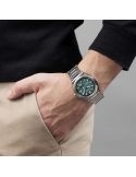 Zegarek klasyczny, casual męski Citizen Automatic Zenshin Titanium Small Second NJ0180-80X Green na bransolecie