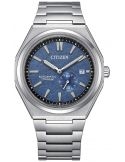 Zegarek klasyczny, casual męski Citizen Automatic Zenshin Titanium Small Second NJ0180-80L Blue na bransolecie