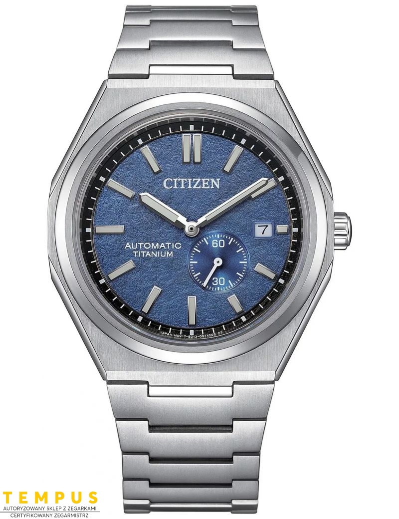 Zegarek klasyczny, casual męski Citizen Automatic Zenshin Titanium Small Second NJ0180-80L Blue na bransolecie Zegarek klasyczny, casual męski Citizen Automatic Zenshin Titanium Small Second NJ0180-80L Blue na bransolecie