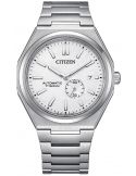 Zegarek klasyczny, casual męski Citizen Automatic Zenshin Titanium Small Second NJ0180-80A White na bransolecie