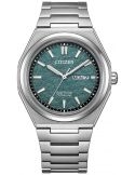 Zegarek casual męski Citizen Zenshin Super Titanium Eco-Drive AW0130-85XE Green na bransolecie