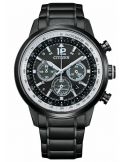 Zegarek lotniczy męski Citizen Chronograph Eco-Drive Pilot CA4475-89E Black na bransolecie